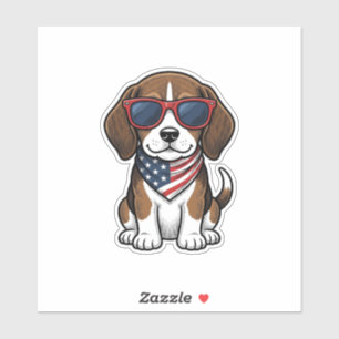 Adesivo Camisa de Óculos de Sol de Cachorro Beagle Patriót