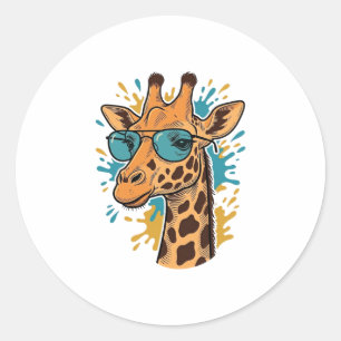 Adesivo Camisa de Óculos de Sol de Girafa Legal Gravada Vi