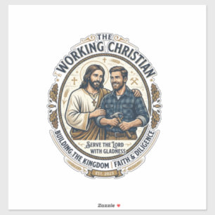 Adesivo Camisa de Ofícios de Construção de Jesus Gráfico C