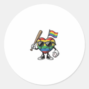 Adesivo Camisa de Orgulho de Beisebol Coração Arco-íris Vi