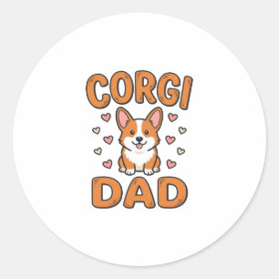 Adesivo Camisa de Pai Corgi Gravação Vintage Amante de Cac
