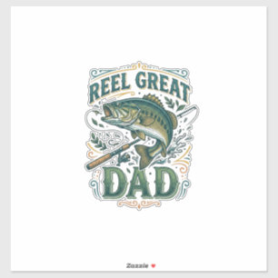 Adesivo Camisa de Pai de Pesca Vintage Design de Pai Muito