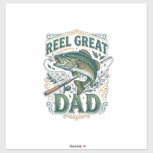 Adesivo Camisa de Pai de Pesca Vintage Muito Bom Design