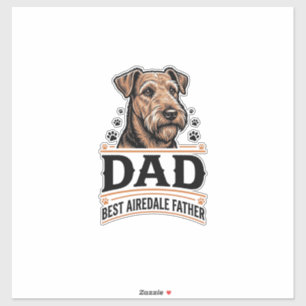 Adesivo Camisa de Pai do Airedale Terrier Vintage Cão Pai_