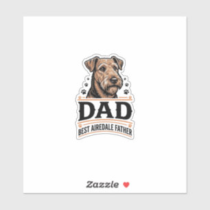 Adesivo Camisa de Pai do Airedale Terrier Vintage Cão Pai_