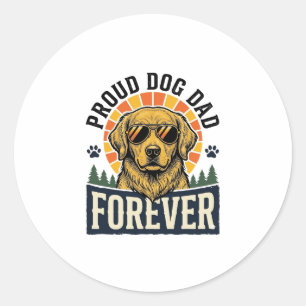 Adesivo Camisa de Papai de Cachorro Vintage Golden Retriev