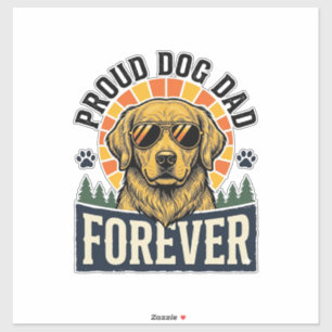 Adesivo Camisa de Papai de Cachorro Vintage Golden Retriev