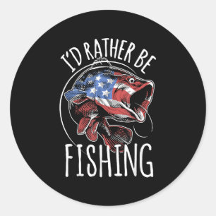 Adesivo Camisa de Pesca Bandeira EUA Peixe _ Eu Preferiria