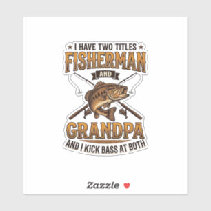 Adesivo Camisa de Pesca com Gravura Vintage Avô Pescador_