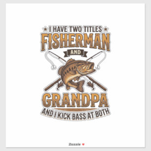 Adesivo Camisa de Pesca com Gravura Vintage Avô Pescador_