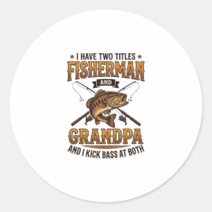 Adesivo Camisa de Pesca com Gravura Vintage Vovô Pescador_