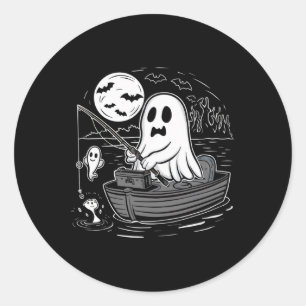 Adesivo Camisa de Pesca do Halloween Spooky Ghost Pescador