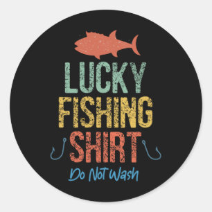 Adesivo Camisa de Pesca Sortuda Vintage Retro Engraçada Nã