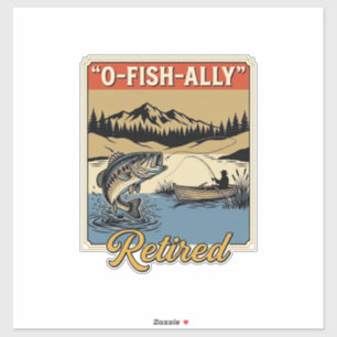 Adesivo Camisa de Pesca Vintage O-Fish-Ally Aposentado Des