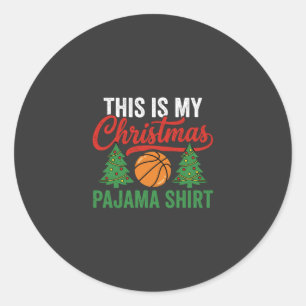 Adesivo Camisa de pijama de Natal de basquete