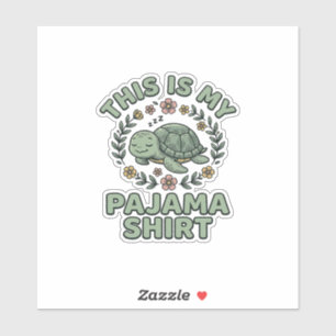 Adesivo Camisa de pijama de tartaruga dormindo fofa Vetor