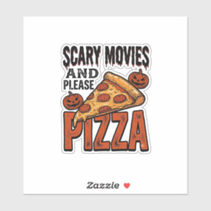 Adesivo Camisa de Pizza de Terror para Fãs de Noite de Fil