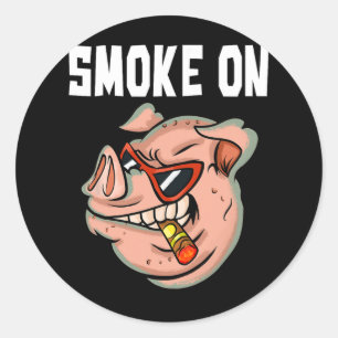 Adesivo Camisa De Porco Engraçada Para Homens Fumando Carn