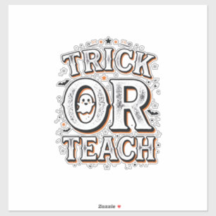 Adesivo Camisa de professor de Halloween Vintage Trick Or 