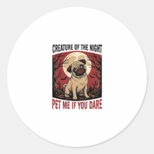 Adesivo Camisa de Pug de Halloween com Cemitério Assustado