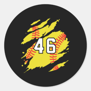 Adesivo Camisa de Softbol Número #46 Torcedor de Jogador d