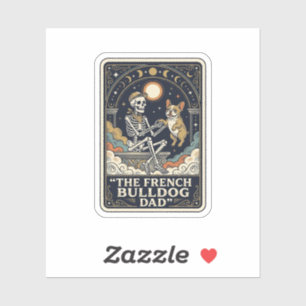 Adesivo Camisa de Tarot de Esqueleto Vintage do Papai Bull
