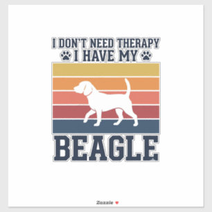 Adesivo Camisa de Terapia de Cachorro Beagle Vintage Desig