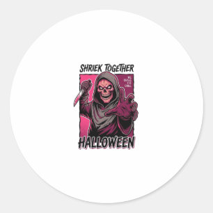 Adesivo Camisa de Terror Vintage com Slasher Gravado Hallo