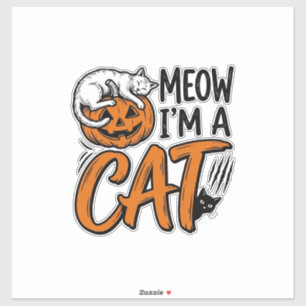 Adesivo Camisa de tipografia de abóbora de gato de Hallowe