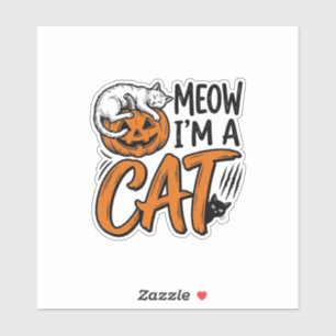 Adesivo Camisa de tipografia de abóbora de gato de Hallowe