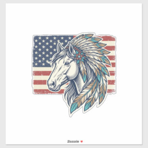 Adesivo Camisa de Vetor Vintage da Bandeira do Cavalo Patr