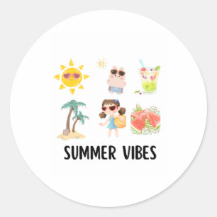 Adesivo camisa de vibrações de verão fofas para crianças.