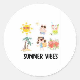 Adesivo camisa de vibrações de verão fofas para crianças.