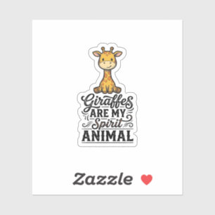 Adesivo Camisa Desenho Vintage de Girafa Espírito Animal