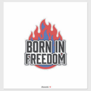 Adesivo Camisa Desi de Gravura Vintage Born In Freedom Fla