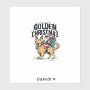 Adesivo Camisa Desi do Papai Noel de Natal Dourado Cavalga
