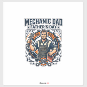 Adesivo Camisa Dia dos Pais Mecânico Pai Engraçado Present