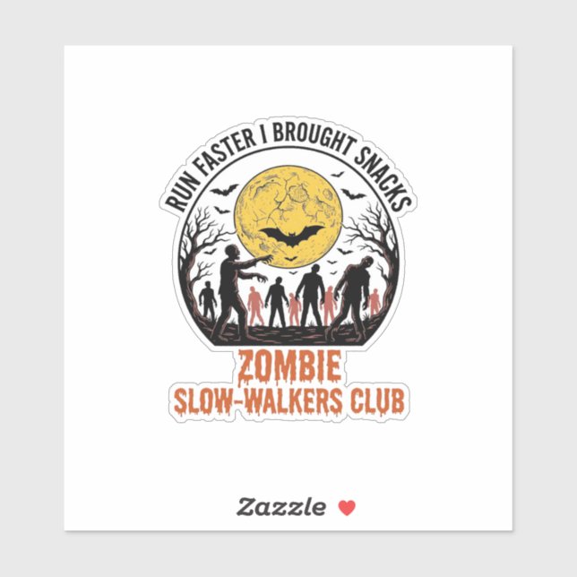 Adesivo Camisa Divertida de Zumbi com Lua Gravada e Humor  (Folha)
