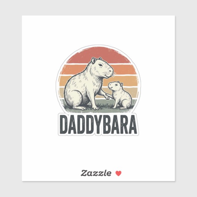 Adesivo Camisa do Capybara Vintage Sunset Daddybara Design (Folha)
