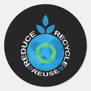 Adesivo Camisa do Dia da Terra Reduzir Reutilizar Reciclar