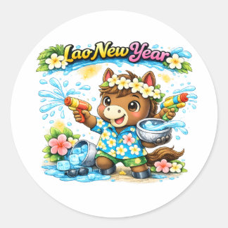 Adesivo Camisa do Festival de Água Pi Mai Lao Cavalo Fofo