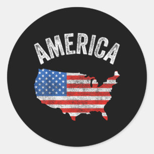 Adesivo Camisa do Mapa do Dia da Bandeira Americana 4 de J