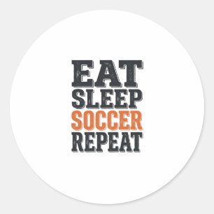 Adesivo Camisa Eat Sleep Soccer Repeat Tipografia Vintage_