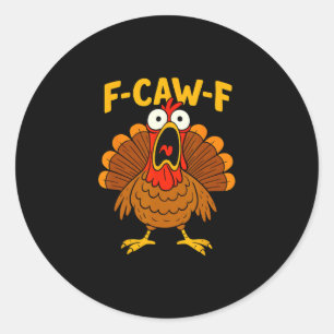 Adesivo Camisa engraçada de Ação de Graças de peru F-caw-f