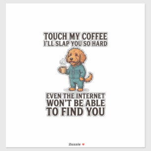 Adesivo Camisa engraçada de cachorro de café com desenho v