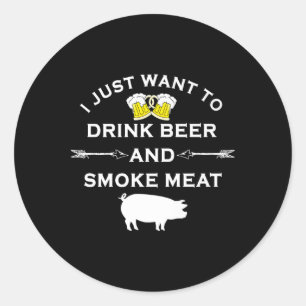 Adesivo Camisa engraçada de churrasco Beba cerveja Fume ca