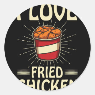 Adesivo Camisa engraçada de comida rápida I Love Fried Chi