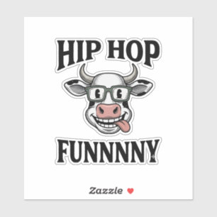 Adesivo Camisa engraçada de Hip Hop Cow Vintage Engraving