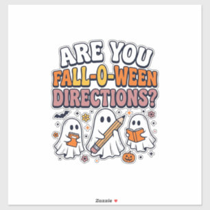 Adesivo Camisa engraçada de outono de Halloween Professor 