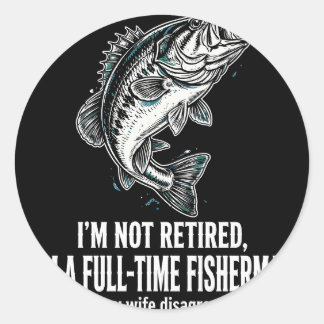 Adesivo Camisa engraçada de pescador em tempo integral - F